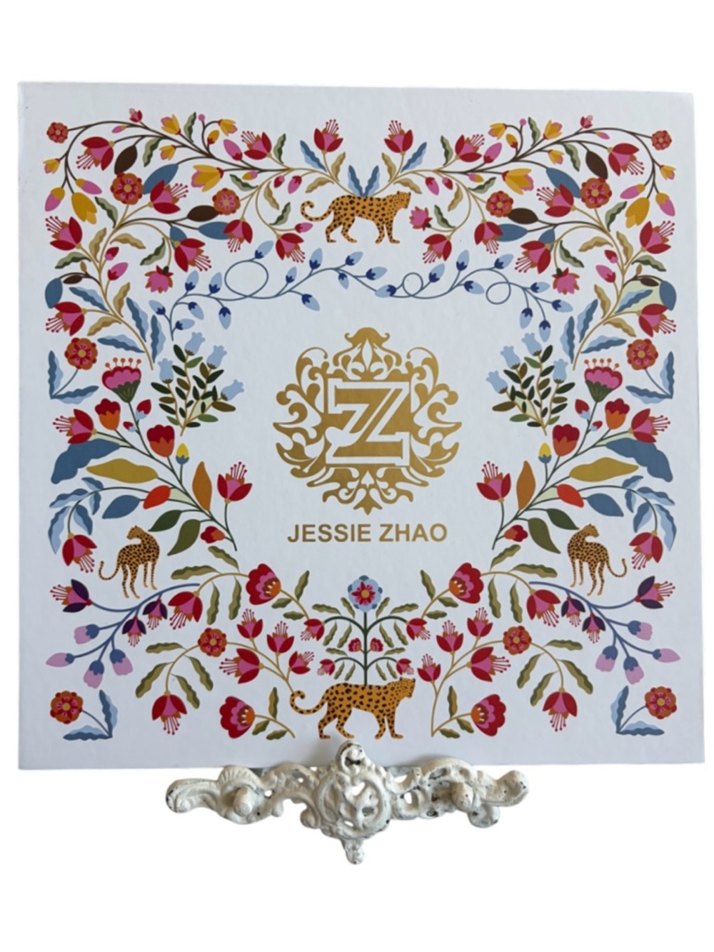RESERVED JESSIE ZHAO NEW YORK Scarf Mulberry Silk Pink Garden Floral Luxury Gift - Picture 10 of 16